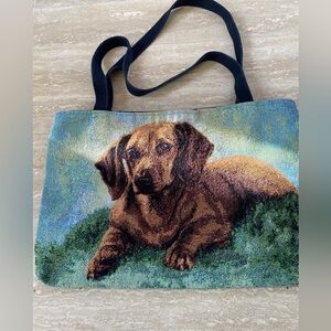 Linda Picken Canvas Bag Purse Dachshund Dog Canvas Sachet